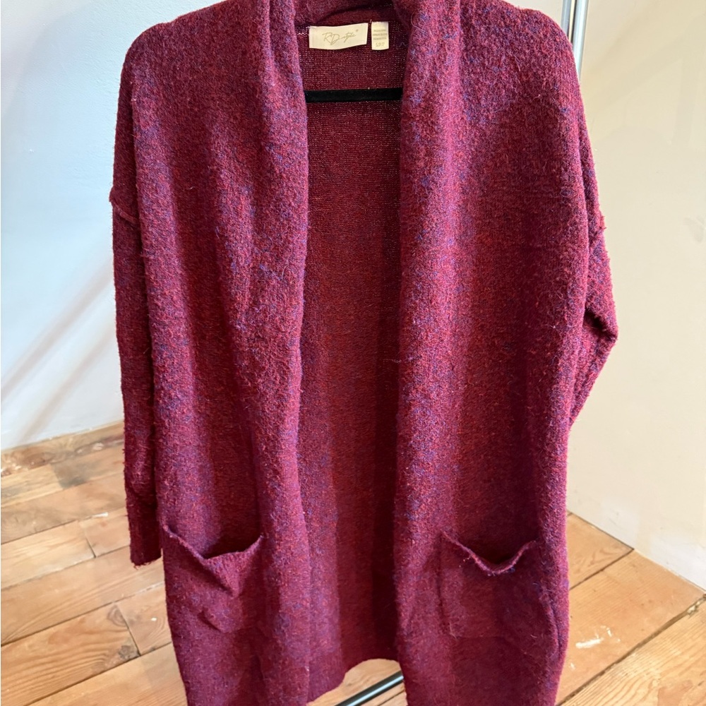 RD Style Deep Red Cardigan Sweater
